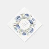 Dusty Blue Wildblume Floral Boho Wedding Serviette (Ecke)