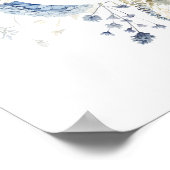 Dusty Blue Wildblume Floral Boho Wedding Willkomme Poster (Ecke)