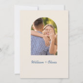 Dusty Blue Wildblume Foto Wedding Einladung (Rückseite)