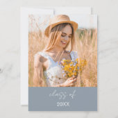 Dusty Blue Wildblume Graduation Party Boho Bloom Einladung (Rückseite)