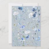 Dusty Blue Wildblume Liebe in Bloom Brautparty Einladung (Rückseite)