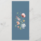 Dusty Blue Wildblume Meadow Wedding Menu Card Menükarte (Rückseite)