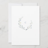 Dusty Blue Wildblume Rustic Boho Abschluss Einladung (Rückseite)