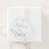 Dusty Blue Wildblume Rustic Boho Brautparty Geschenkanhänger (Beispiel)