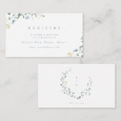 Dusty Blue Wildblume Rustic Boho Bridal Registry Begleitkarte (Vorne/Hinten)