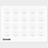 Dusty Blue Wildblume Rustic Boho Geburtstagsfavori Runder Aufkleber (Blatt)