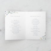 Dusty Blue Wildblume Rustic Boho Wedding Monogram Programm (Innenseite)