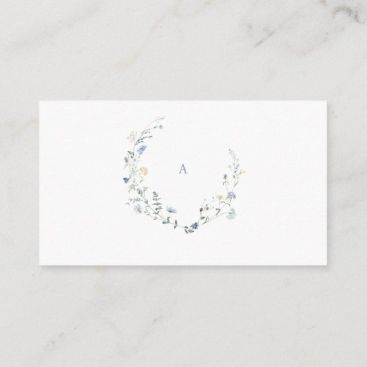 Dusty Blue Wildblume Rustic Books for Baby Begleitkarte (Rückseite)