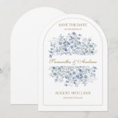 Dusty Blue Wildblume Save the Date Vorlage (Vorne/Hinten)
