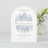 Dusty Blue Wildblume Save the Date Vorlage (Stehend Vorderseite)