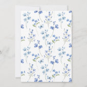 Dusty Blue Wildblume Time for Tee Brautparty Einladung (Rückseite)