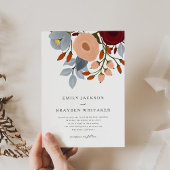 Dusty Blue Wildblume Wedding Einladung