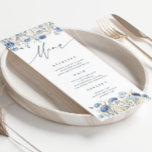 Dusty Blue Wildblume Wedding Menu Card Einladung<br><div class="desc">Unsere Kollektion "Dusty Blue Wildblume" umfasst Aquarellblauer Wildblume mit hellbraunen Akzenten und einer Kombination aus elegantem Drehbuch und klassischer Typografie. Diese Sammlung kann für viele Anlässe wie Hochzeit,  Brautparty und Geschäftskunst verwendet werden. Karo in unserem Shop für weitere Artikel aus dieser Kollektion.</div>
