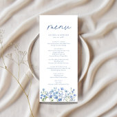 Dusty Blue Wildblume Wedding Menu Menükarte