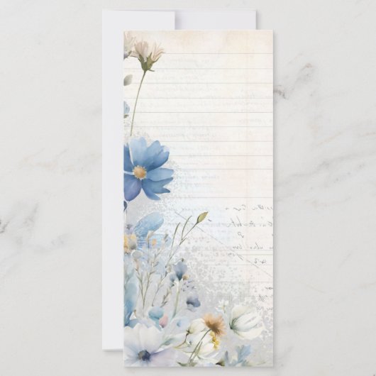 Dusty Blue Wildblume Wedding Program (Rückseite)