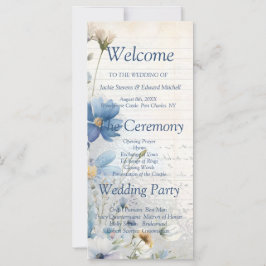 Dusty Blue Wildblume Wedding Program