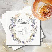Dusty Blue Wildblume Wedding Reception Cheers Serviette