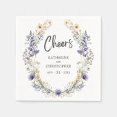 Dusty Blue Wildblume Wedding Reception Cheers Serviette (Vorderseite)