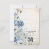 Dusty Blue Wildblume Wedding RSVP Karte (Rückseite)