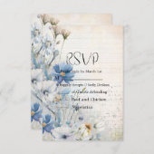 Dusty Blue Wildblume Wedding RSVP Karte (Vorne/Hinten)
