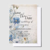 Dusty Blue Wildblume Wedding Save the Date Pergament Einladungen (Versetzt)