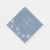 Dusty Blue Wildblume Wedding Serviette (Ecke)