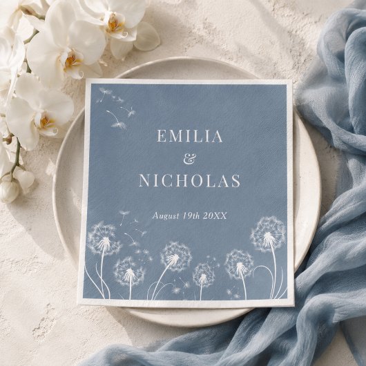 Dusty Blue Wildblume Wedding Serviette