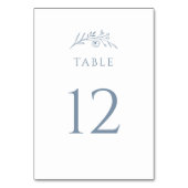 Dusty Blue Wildblume Wedding Tischnummer (Rückseite)