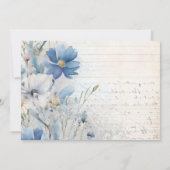 Dusty Blue Wildblume Wedding Vielen Dank Dankeskarte (Rückseite)