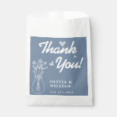 Dusty Blue Wildblume Wedding Vielen Dank Geschenktütchen (Vorderseite)