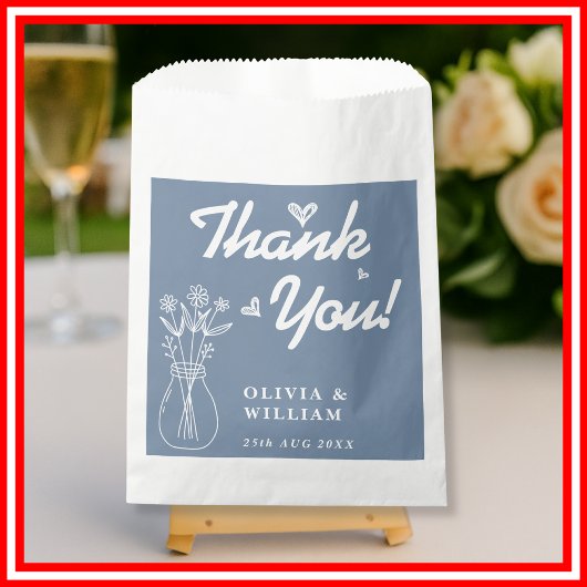 Dusty Blue Wildblume Wedding Vielen Dank Geschenktütchen