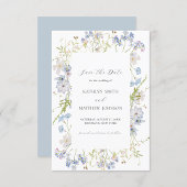 Dusty Blue Wildblume Whimsical Modern Wedding Save The Date