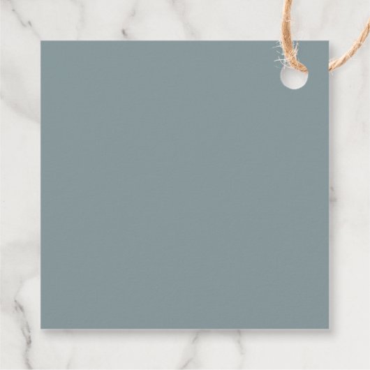 Dusty Blue Wildblumen Baby in Blütendusche Geschenkanhänger (Rückseite)