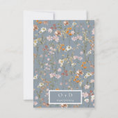Dusty Blue Wildblumen Boho Save the Date (Rückseite)