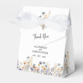 Dusty Blue Wildblumen BOHO Wedding Vielen Dank Geschenkschachtel (Vorderseite)