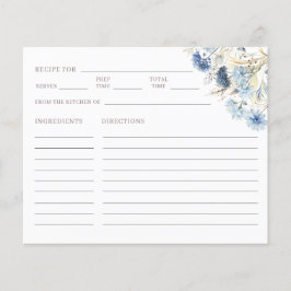 DUSTY Blue Wildblumen Brautparty Rezept Card