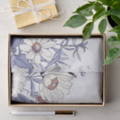 Dusty Blue Wildblumen Decoupage Napkins Seidenpapier (Geschenk)