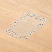 Dusty Blue Wildblumen Elegante Hochzeit Acryleinladungen (Ablage )