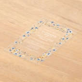 Dusty Blue Wildblumen Elegante Hochzeit Acryleinladungen (Ablage )