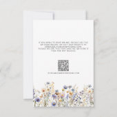 Dusty Blue Wildblumen Elegante Script Wedding RSVP Karte (Rückseite)