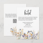 Dusty Blue Wildblumen Elegantes Wedding Hotel Begleitkarte (Vorne/Hinten)