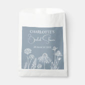 Dusty Blue Wildblumen gezeichnet Geschenktütchen (Vorderseite)