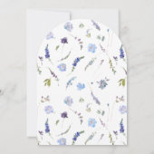 Dusty Blue Wildblumen Heilige Taufe & 1. Geburtsta Einladung (Rückseite)