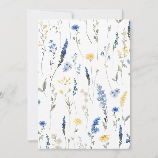 Dusty Blue Wildblumen Probe Einladung (Rückseite)
