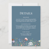 Dusty Blue Wildblumen Wedding Details Card Einladung (Vorderseite)