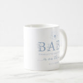 Dusty Blue Wildflower Baby Announcement Coffee Mug Kaffeetasse (VorderseiteRechts)