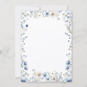 Dusty Blue Wildflower Bunny 1st Birthday Einladung (Rückseite)