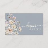 Dusty Blue Wildflower Diaper Raffle Begleitkarte (Vorderseite)