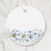 Dusty Blue Wildflower Floral Wedding Geschenkanhänger (Rückseite)