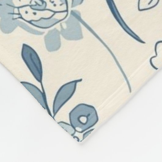 Dusty Blue Wildflower Meadow Botanical Pattern Fleecedecke (Ecke)